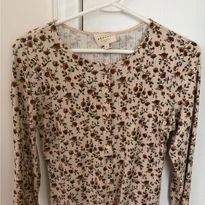 Sézane Floral Button-Up Top M